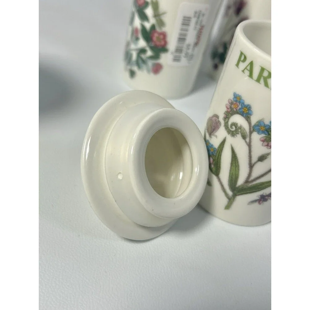 Portmeirion Botanic Garden Set of 4 Ceramic Herb & Spice Jars